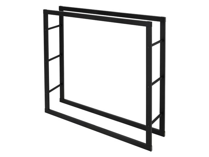Ml-Design Kaminholzregal, Schwarz, Metall, 25x100x100 cm, Kleinmöbel, Kamine & Zubehör, Kaminholzregale