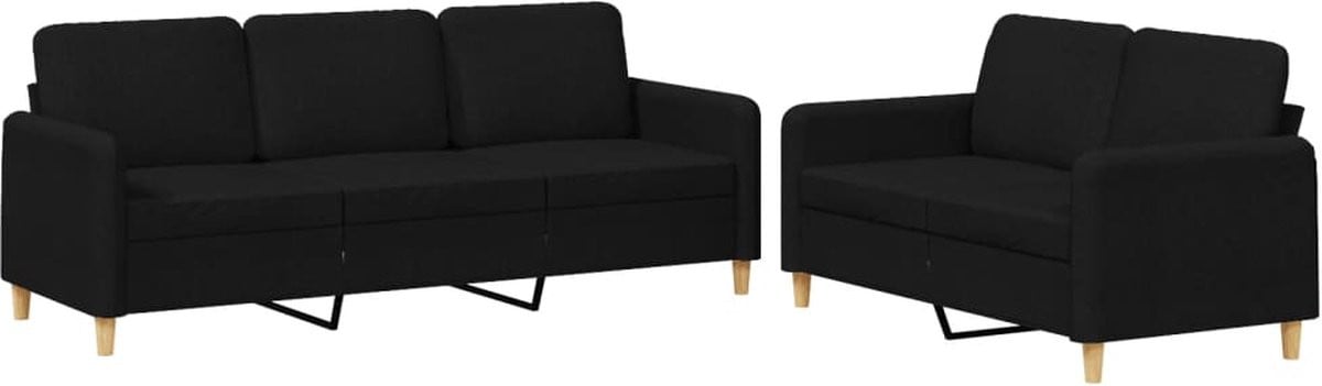 vidaXL Moderne L-vormige loungeset met kussens, zwart