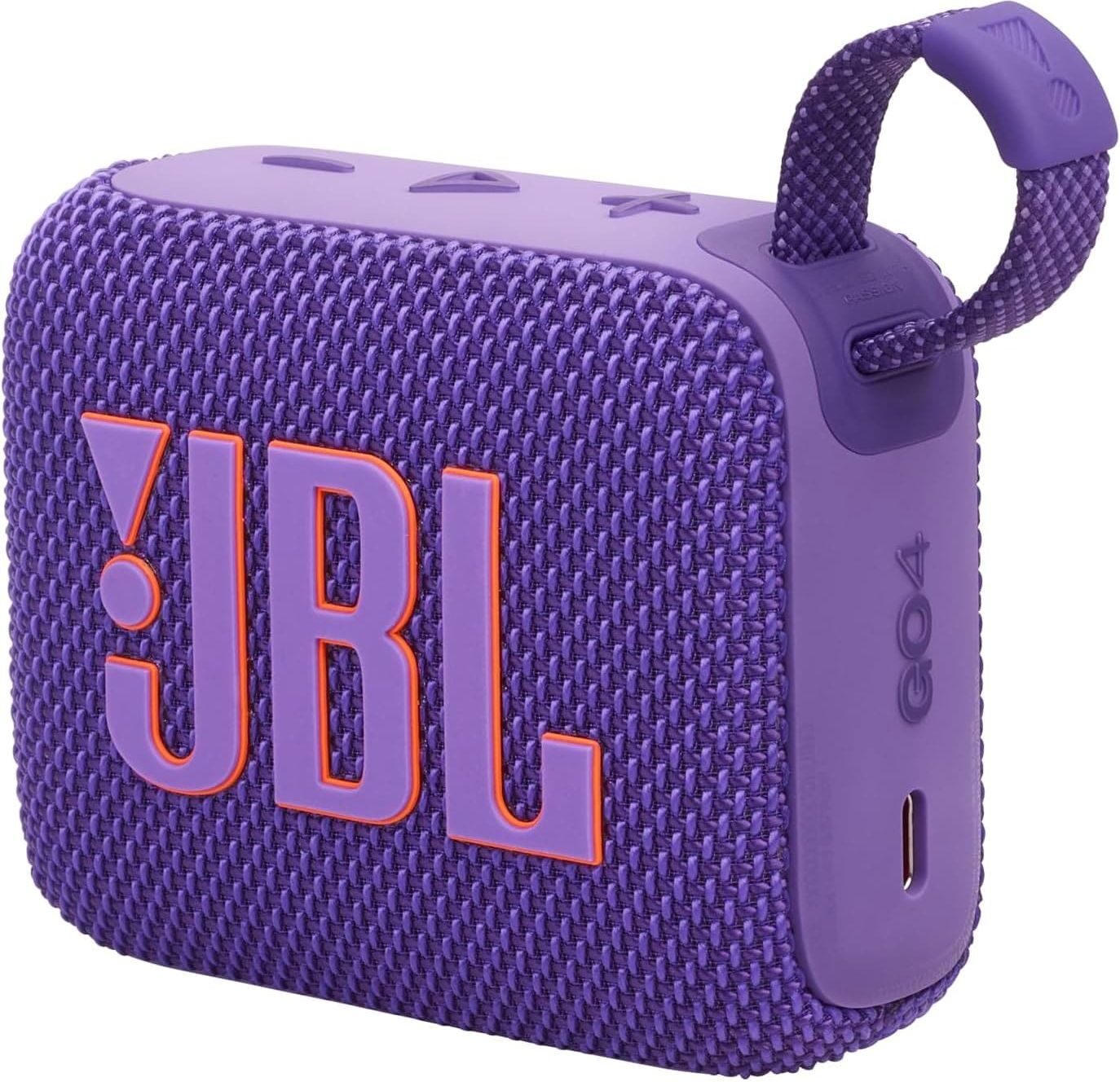 ECLAT Tech Ltd JBL Go 4 in Purple - Portable Bluetooth Speaker Box Pro Sound, Deep Bass and Playtime Boost Function - Waterproof and Dustproof - 7 Hours Runtime (Copy), New