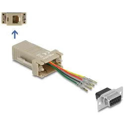 DELOCK D-Sub 9 Pin Buchse zu RJ11/RJ14 6P/4C Bu Montagesatz