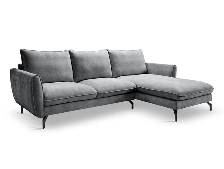 Ecksofa Toronto L-Form rechts , 259cm , Webstoff , grau