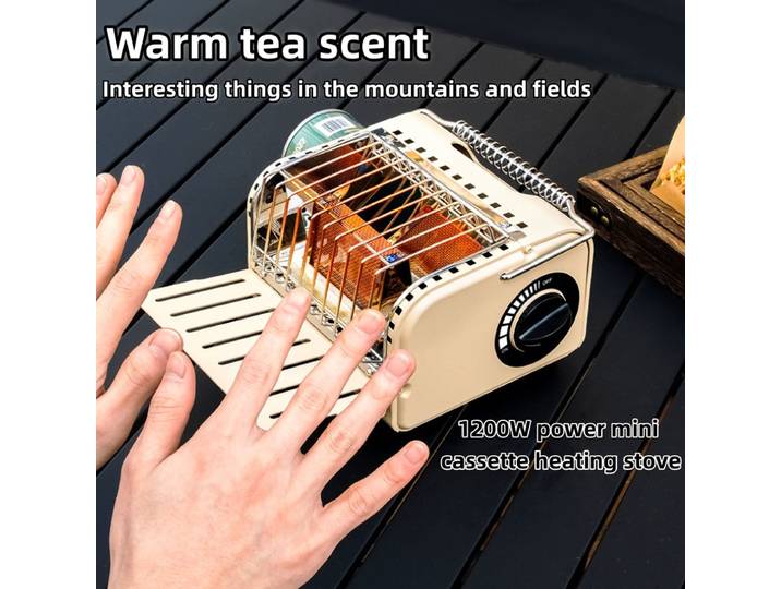 Réchaud à gaz portable 1200W, mini chauffage de camping, chauffage rapide, type cartouche, pour randonnée, voyage, équipement de survie en extérieur