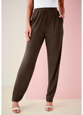 Plus Size Women's Ultrasmooth® Fabric Straight-Leg Pant by Roaman's in Chocolate (Size 4X)