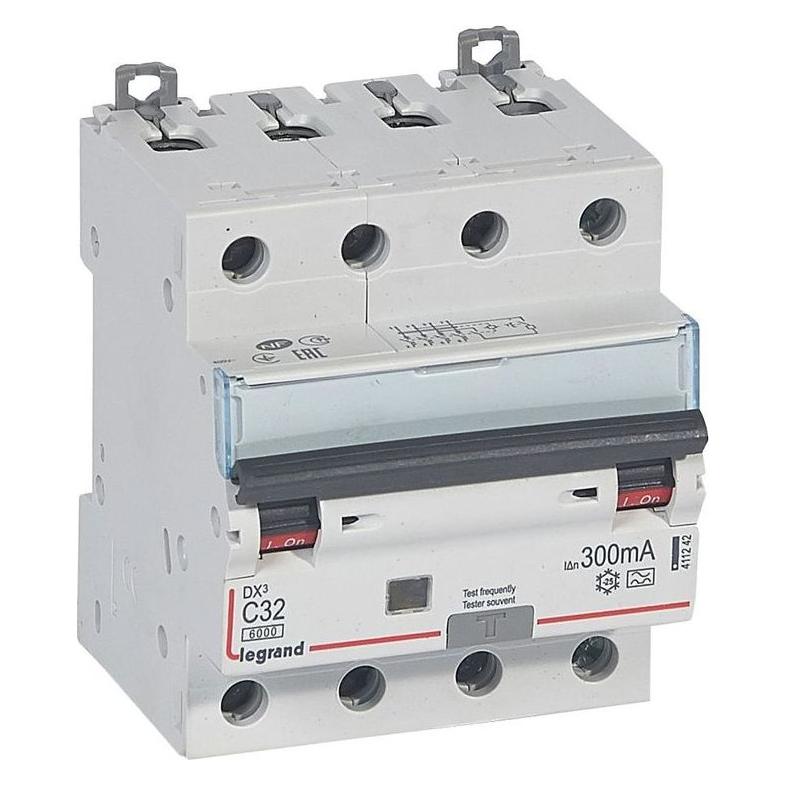 Legrand Residual current circuit breaker 4P 32A C 0.3A type A P314 DX3 411242 (411242)