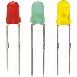 LED 3MM GE - LED, 3 mm, bedrahtet, gelb, 210 mcd, 53°