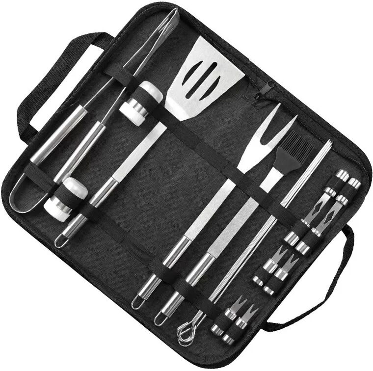 INF Ensemble de 19 ustensiles de barbecue avec sac de rangement
