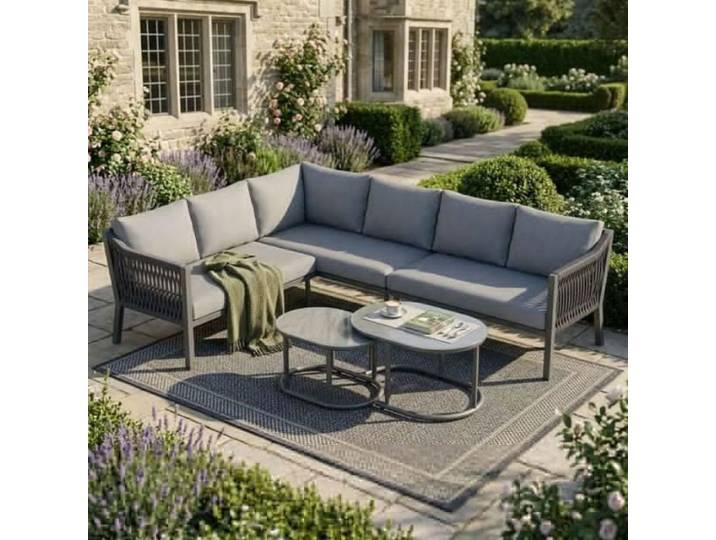 Salon de jardin Ensemble de meubles de jardin pour 6 à 7 personnes - avec coussins et table basse - canapé d'an SALON BAS DE JARDIN