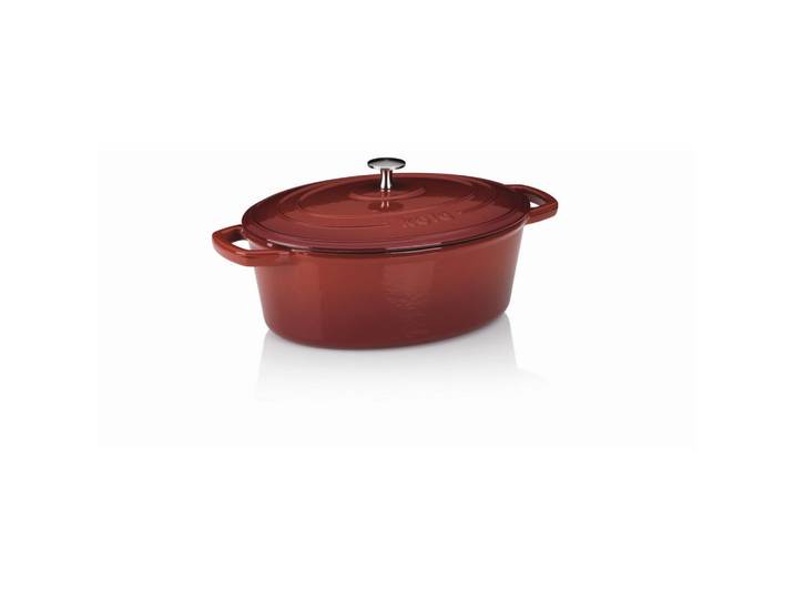 Kela Bräter Calido, Rot, Metall, 4 l, oval, 23x11x29 cm, Kochgeschirr, Töpfe, Bräter