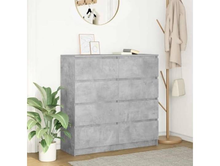 RJPLMFV Anrichte, grau, Beton, 100 x 35 x 99 cm, Holz, Technik Geräumige Aufbewahrung, robuste Oberfläche, multifunktional, leicht zu reinigen, Wandbefestigung inklusive