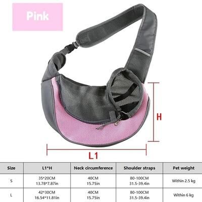 Uplifted Finds Breathable Mesh Pet Travel Sling Carrier pink l
