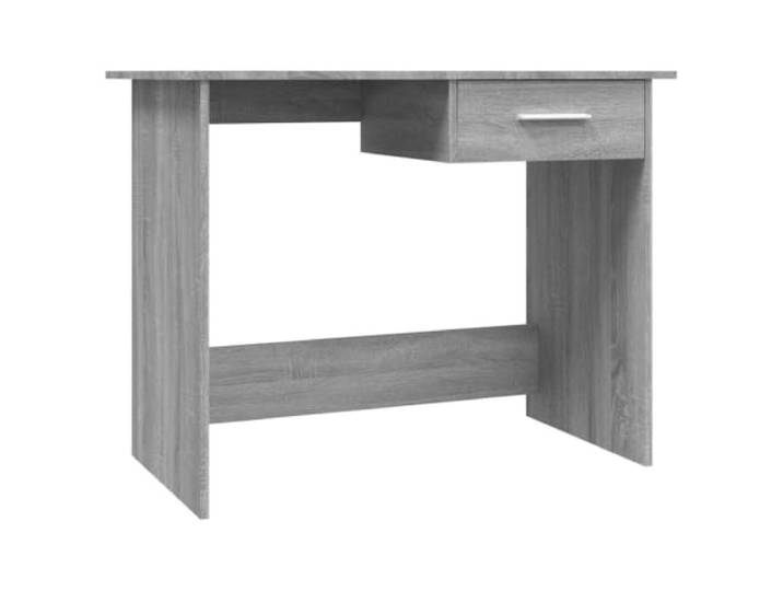 HKLGBVCR Schreibtisch Sonoma, grau, 100 x 50 x 76 cm, Holz, Technik Integrierte Schublade, Konsolentisch, Arbeitstisch, robuster Rahmen, glatte Oberfläche, einfache Montage