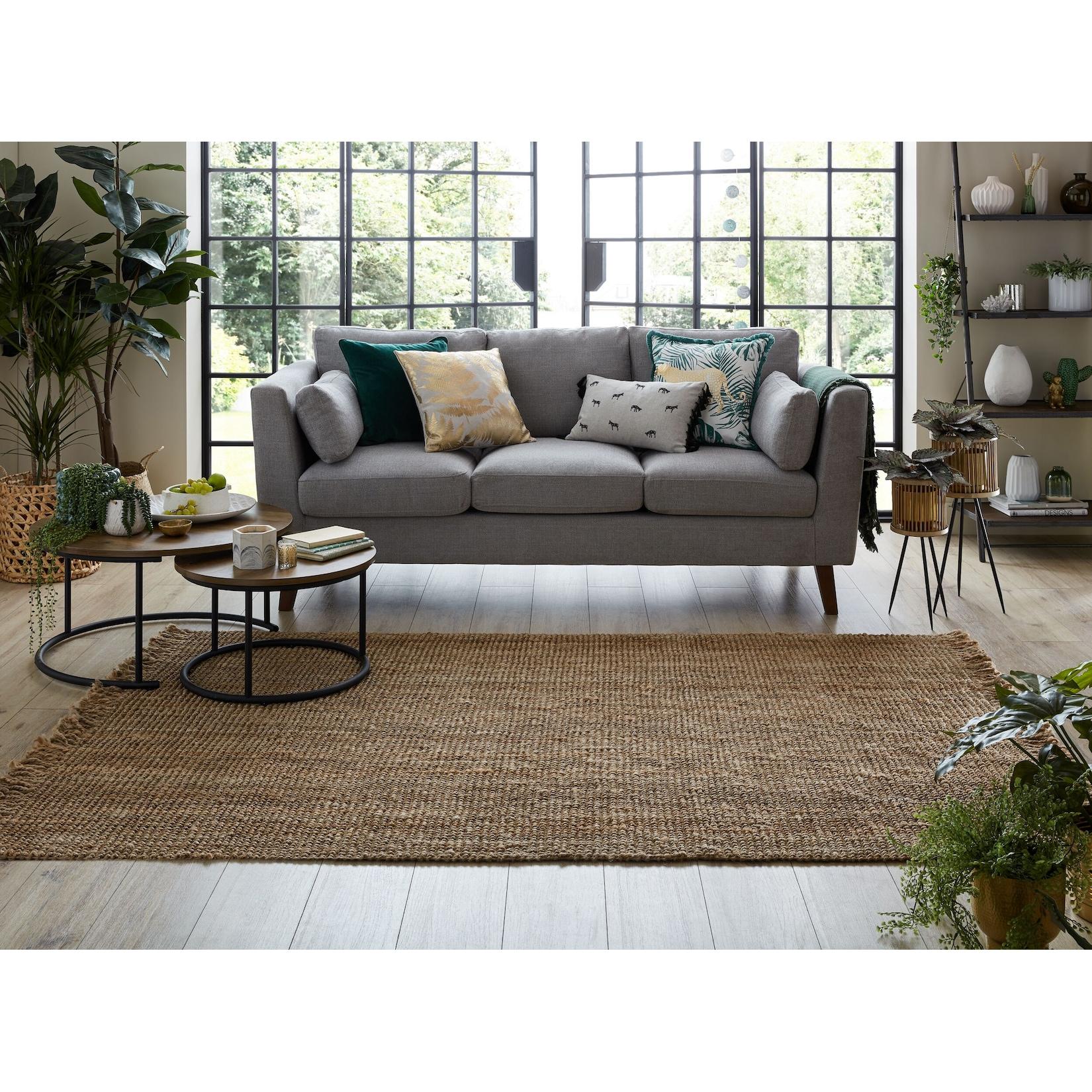 Jute-Teppich uni Braun 200 x 290 cm - ERME Kadima Design