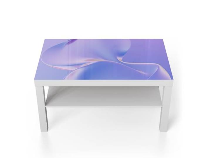 DEQORI Glastisch weiß groß 90x50 cm Motiv Violette Träume ausgefallener Beistelltisch aus Glas Hochglanz Couchtisch fürs Wohnzimmer moderner Couch Tisch mit Design
