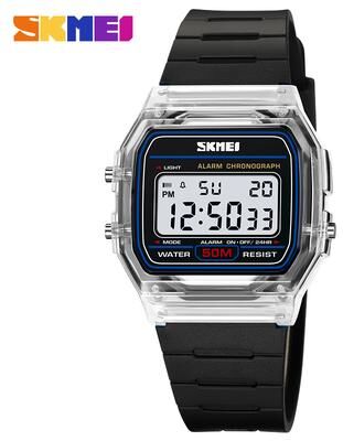 Inspire Daily Merch Waterproof Sports Watch For Men Women Digital Countdown Date Wristwatches white Black