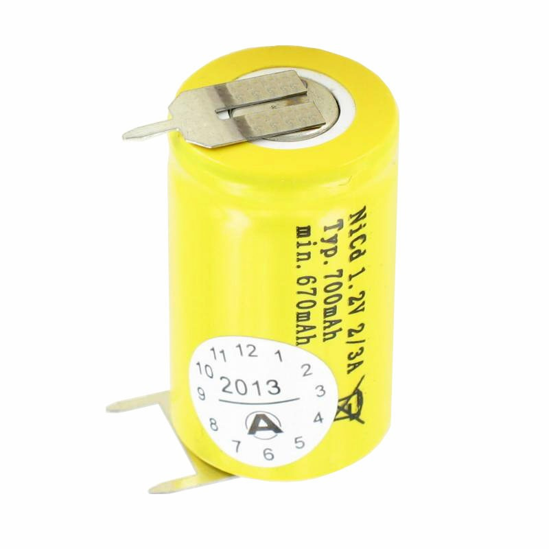 AccuCell Vervangingsbatterij KR-600AE 2/3 A, Oplaadbare NiCd-batterij met 3 prints