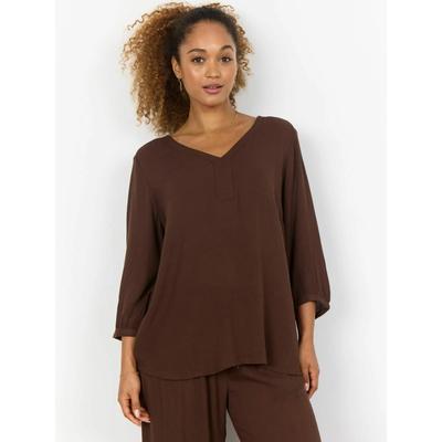 Blusentop SOYACONCEPT "Soya Concept Shirt SC-RUTH TOP 1", Damen, Gr. S, braun (8707 coffee), Obermaterial: 100% Viskose, Blusen Blusentop