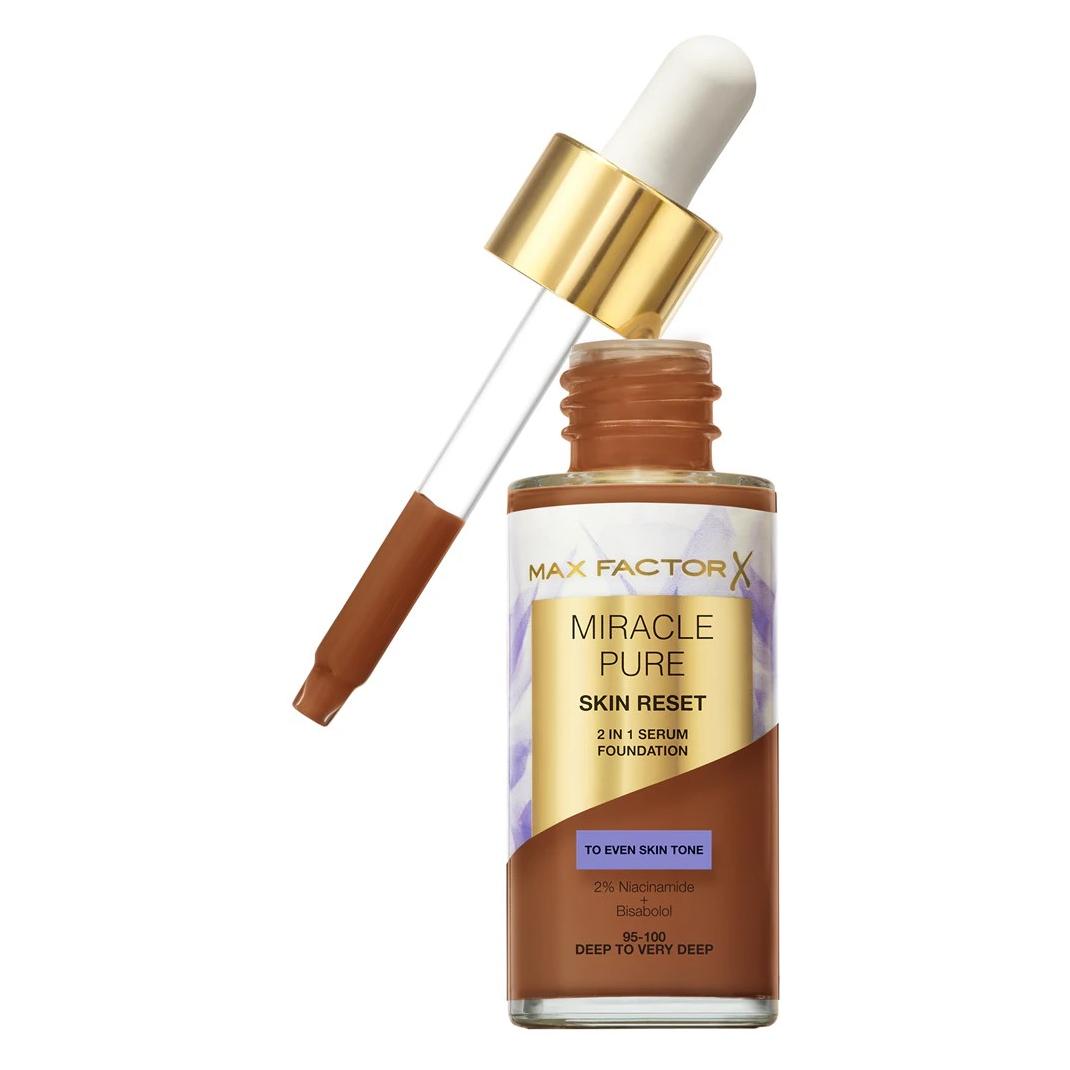 Max Factor Miracle Pure Skin Reset 2in1 Serum Foundation - Makeup 30 ml 95-100 Deep To Very Deep (95-100 Deep To Very Deep) (47804708)