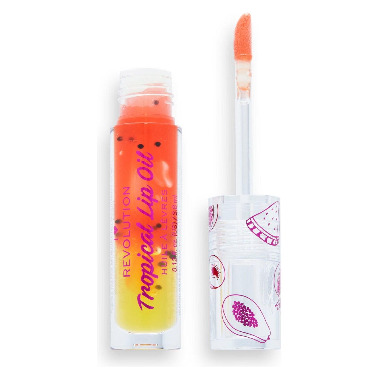 Makeup Revolution Tasty Tropical Lip Oil - Lip Oil 3.8 ml - (Papaya) (33078690)