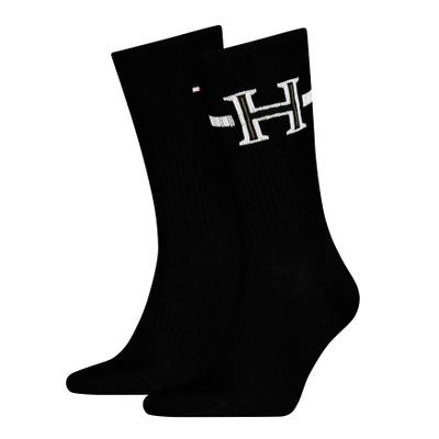 Socken TOMMY HILFIGER, Herren, Gr. 39-42, Sockengröße, schwarz, Obermaterial: 79% Baumwolle, 19% Polyamid, 2% sonstige Fasern, Socken Socken