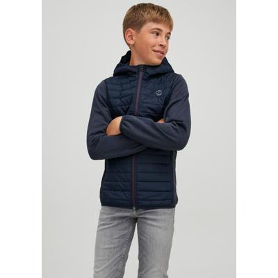 Steppjacke JACK & JONES JUNIOR "JJEMULTI wärmt, winddicht, wasserdicht, gesteppt", Jungen, Gr. 140, blau (navy blazer), Web, Obermaterial: 100% Polyester. Futter: 100% Polyester. Wattierung: 100% Polyester, unifarben mit Farbeinsatz, regular fit...