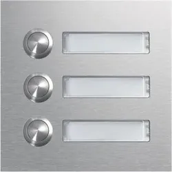Elcom 5810123 CZM-130 Rund-Taster Modul mit LED-Namensschild 3/1 EB Edelstahl matt MODESTA