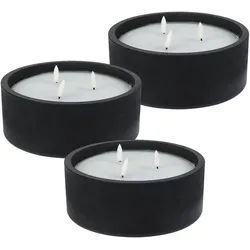 WellHome - 3er Pack runde schwarze LED-Kerzen 20x20x8cm