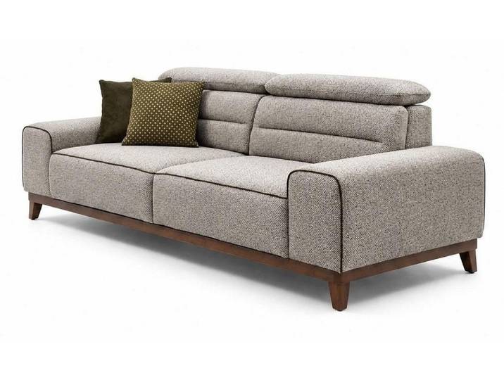 Xlmoebel 3-Sitzer Modernes 3-Sitzer Sofa Grau Braun Stoff Wohnzimmer Polstersofa, 1 Teile, Einfarbig, Modernes Design