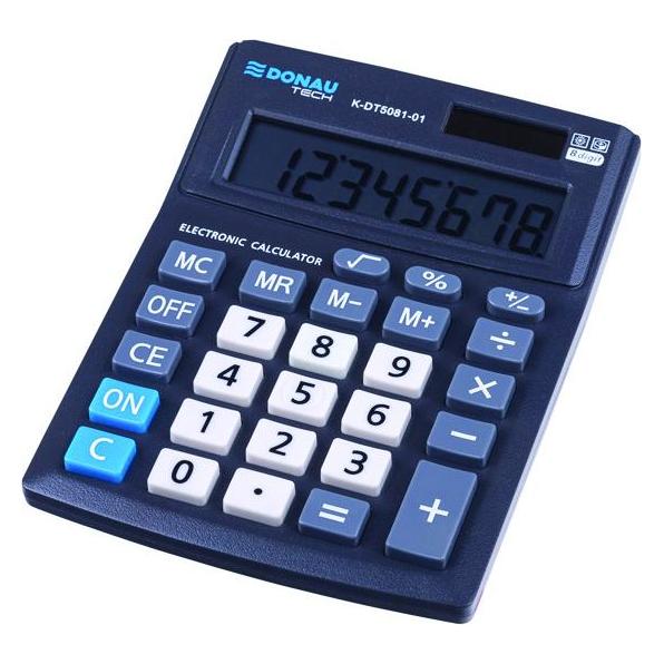 Donau Bürorechner tech, 8-stellig, anzeige, masse 137x101x30mm, schwarz (Batteriebetrieb, Solarenergie) (K-DT5081-01)
