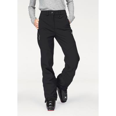 Skihose POLARINO, Damen, Gr. 36, N-Gr, schwarz (schwarz (skihose aus beständigem material)), Softshell, Obermaterial: 94% Polyester, 6% Elasthan. Futter: 100% Polyester, bequem lang, Hosen Skihose, Obermaterial wasserabweisend, windabweisend und...