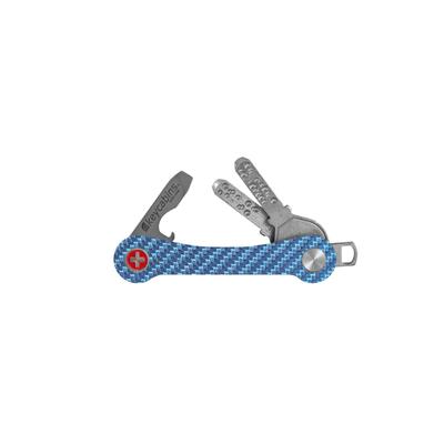 Schlüsselanhänger KEYCABINS "Carbon", Damen, blau (hellblau), Carbon, Basic, Schlüsselanhänger Schlüsselanhänger, SWISS Made