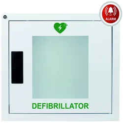 Universeller AED-Metallwandkasten, weiß für innen mit Alarm