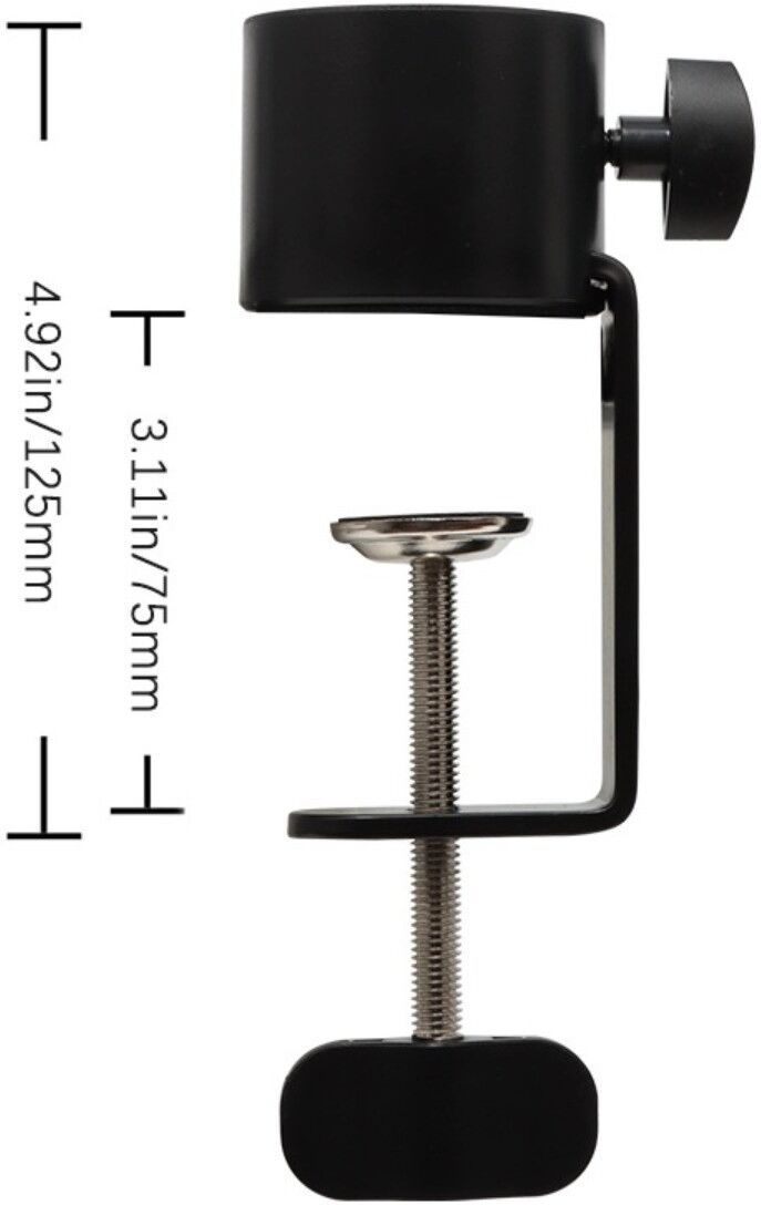 INF Serre-pince pour microphone - Support bras articulé, pince en C de bureau en plastique+acier inoxydable, double usage lampe