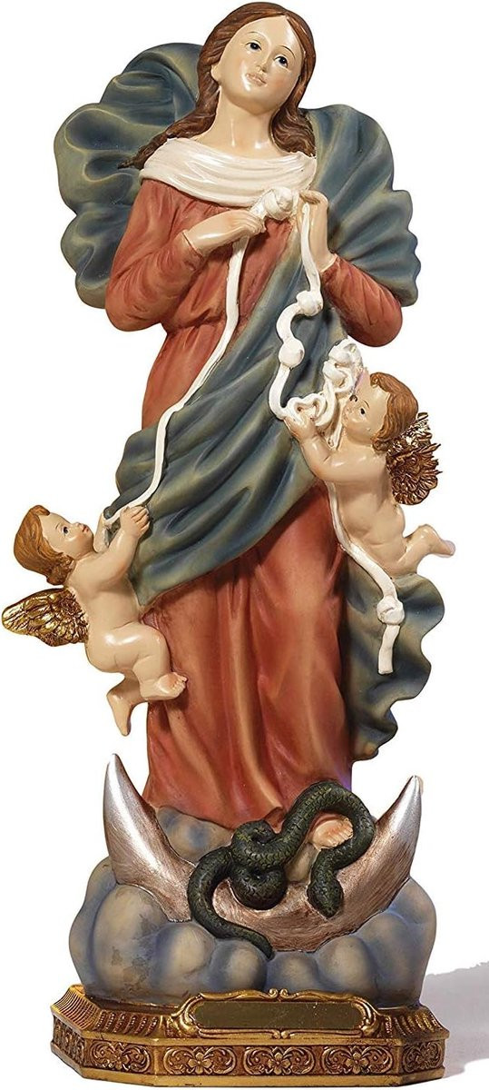 Madonna beeldje van synthetische hars voor op tafel, 14,5 cm