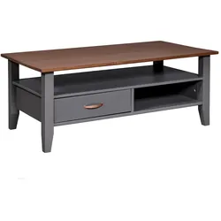 Ebuy24 Luzerna Couchtisch 1 Schublade, 2 Ablagen grau.
