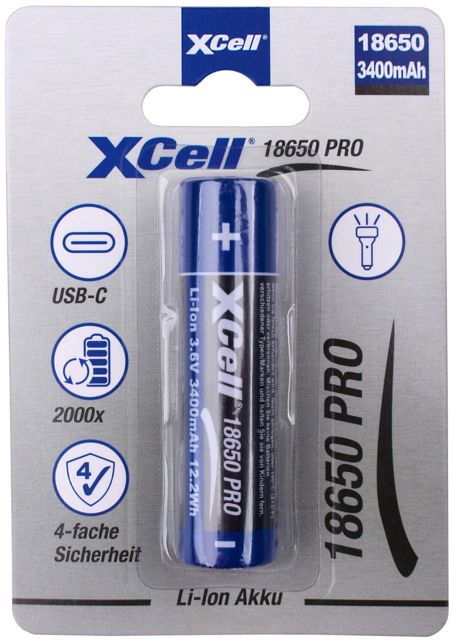 XCell® Akku Li-Ion 18650 3400 mAh, 1 St. 148105
