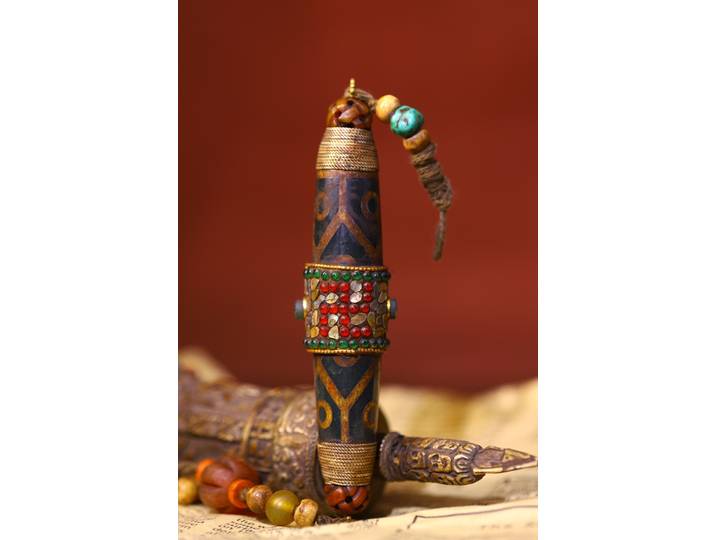 5 Xizang Folk vieille Agate naturelle filigrane mosaïque gemme gZi perles coquille perles de bouddha pendentif amulette maison de ville