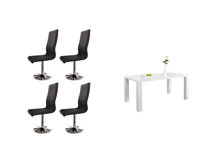 Essgruppe Giancarlo schwarz Kunstleder B 180 T 90 cm 4 - Essgruppe
