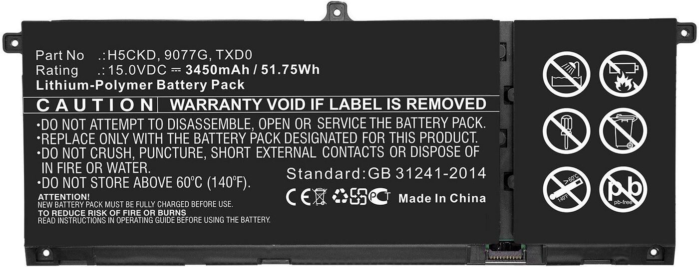 CoreParts MBXDE-BA0240 Laptop Battery for Dell Inspiron 13 7306 2-in-1 / Inspiron 14 5401 / Inspiron 15 5501 - 15V 3450mAh 51.75Wh Li-Polymer