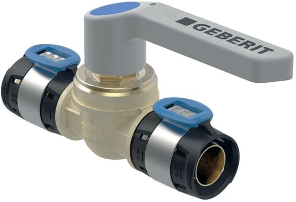 Geberit FlowFit Kugelhahn 619852001 Ø 25 mm, 11,6 cm, mit Betätigungshebel