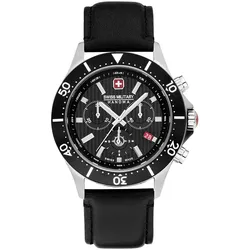 SWISS MILITARY HANOWA - FLAGSHIP X - Chronograph - Lederarmband - black dial