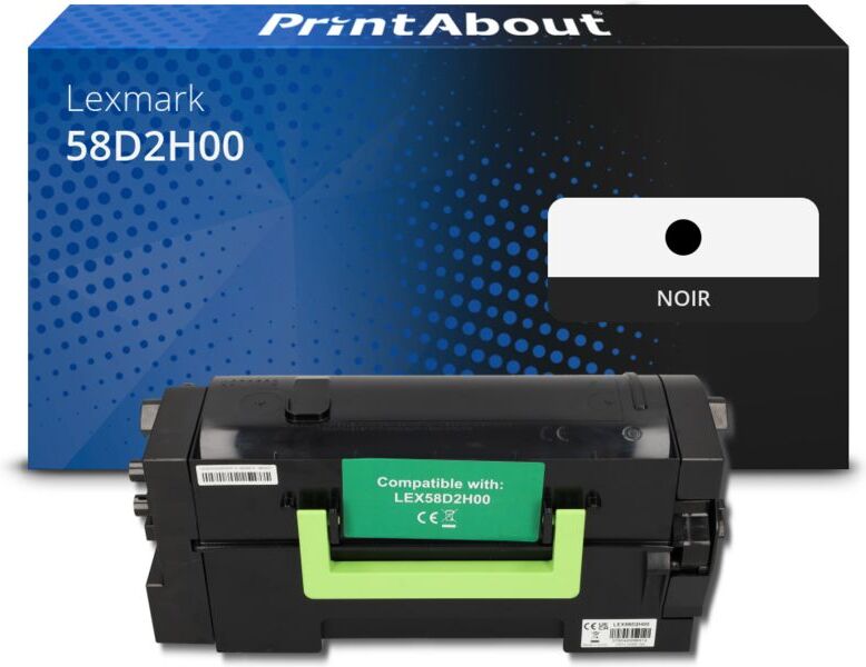 PrintAbout Toner compatible Lexmark 58D2H00 - Noir - Grande capacité Noir