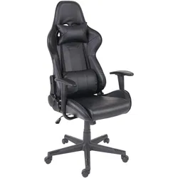 Bürostuhl MCW-F84, Schreibtischstuhl Gamingstuhl Chefsessel Drehstuhl, Kunstleder ~ schwarz