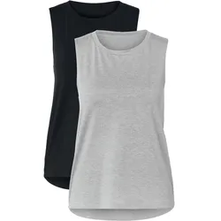 Tchibo - 2 Sport-Tops - Damen - Gr. L - hellgrau
