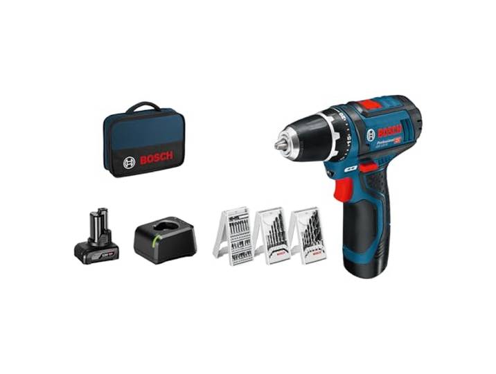 Bosch Professional 12V System perceuse-visseuse sans-fil GSR 12V-15 (avec set d’accessoires 39 pièces\, batterie 2\,0 Ah\, batterie 4\,0 Ah\, chargeur GAL 12V-20\, sacoche d’outil)