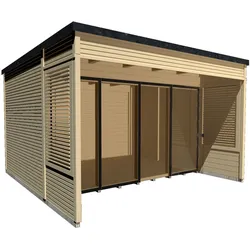 Weka Gartenhaus Designhaus Cubilis 2.0 mit Lamellenelementen - 45 mm  380 x 380 cm (Gr. 1)