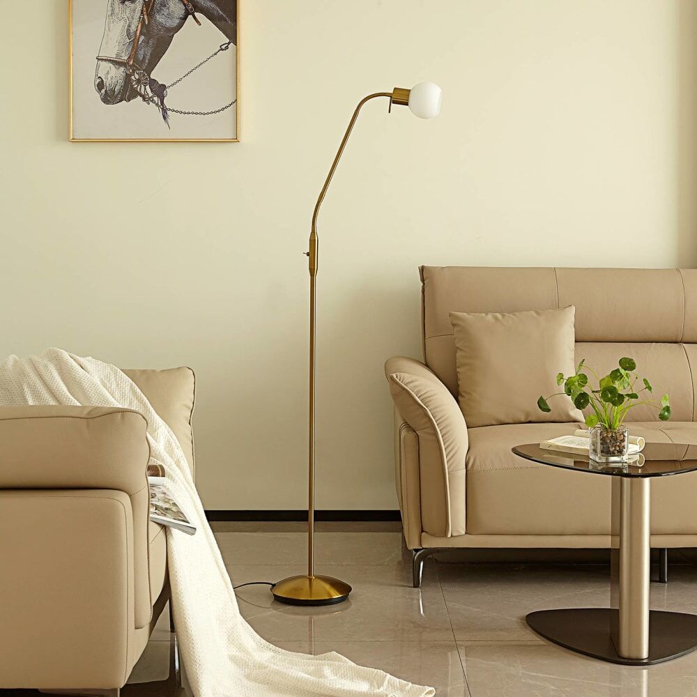 Lindby Lampadaire en métal doré Doré 23x162x23cm