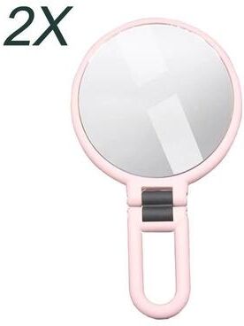 Uplift Picks Folding Magnifying Makeup Mirror 2X 5X 10X 15X Portable Travel Mirror pink (2x)