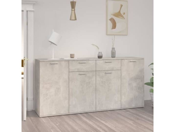 Buffet Gris béton 160x36x75 cm Aggloméré - VIDAXL - Buffet bas - Mat - Contemporain - Design