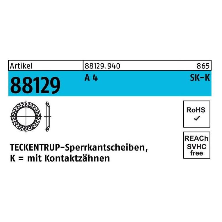 Teckentrup Sperrkantscheibe R 88129 K 10x20,25x1,6 A 4 (881299400100000)