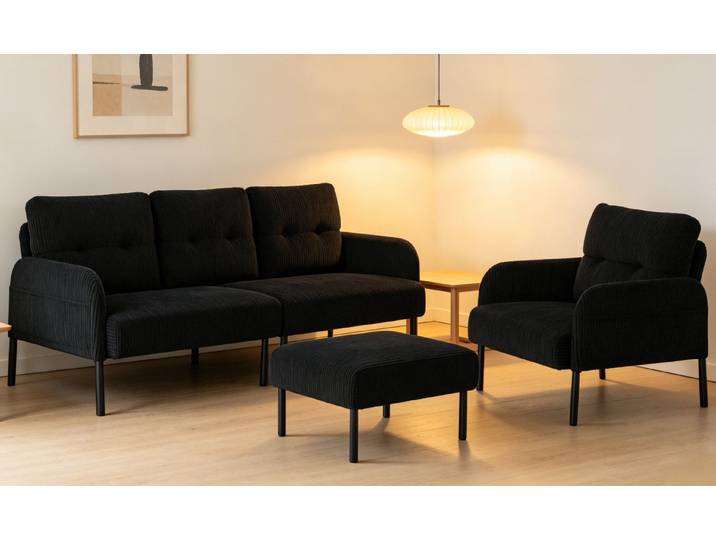 LVHOM Sofa Polstergarnitur, Sicher, komfortabel & multifunktional für Familien, 3 Teile